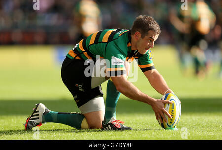 Rugby Union - Aviva Premiership - Northampton Saints / sale Sharks - Franklin's Gardens.Northampton Saints Stephen Myler lors du match Aviva Premiership aux Franklin's Gardens, Northampton. Banque D'Images