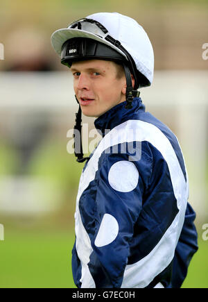 Courses hippiques - Hippodrome de Leicester. David Probert, jockey Banque D'Images