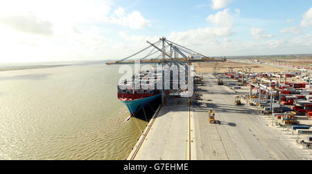 Edith Maersk à DP World London Gateway Banque D'Images