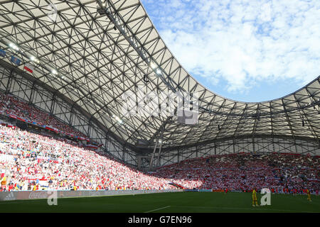 MARSEILLE, FRANCE - 21 juin 2016 : vue panoramique du Stade Vélodrome stade avant l'UEFA EURO 2016 Pologne Ukraine jeu v Banque D'Images