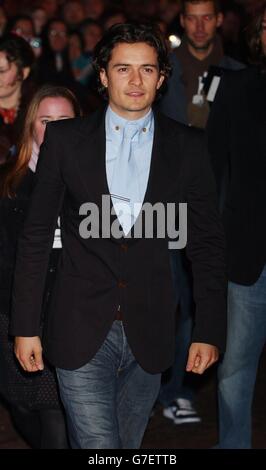 L'acteur Orlando Bloom arrive pour la première européenne de Beyond the Sea, au vue West End de Leicester Square à Londres. Banque D'Images