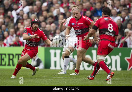 Leigh Halfpenny de Toulon lors du match de la coupe des champions de rugby européenne au Kingspan Stadium de Belfast. APPUYEZ SUR ASSOCIATION photo. Date de la photo: Samedi 25 octobre 2014. Voir l'histoire de PA RUGBYU Ulster. Le crédit photo doit être Liam McBurney/PA Wire. Banque D'Images