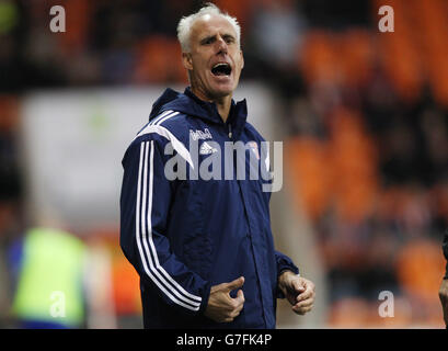 Football - Championnat Sky Bet - Blackpool / Ipswich Town - Bloomfield Road.Mick McCarthy, directeur de la ville d'Ipswich, pendant le match contre Blackpool Banque D'Images