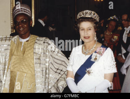 Image - Président Shagari Visite d'État - Buckingham Palace, Londres Banque D'Images