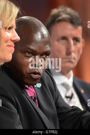 L'archevêque de York, le Dr John Sentamu, s'adresse à la conférence annuelle de la CBI à Londres. Banque D'Images