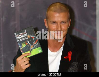 David Beckham signature DVD Banque D'Images