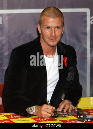 David Beckham signature DVD Banque D'Images