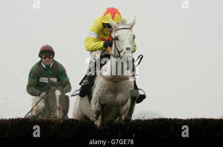 Al Ferof, monté par Ruby Walsh, saute la clôture finale et gagne le Chase Amlin 1965 à l'hippodrome d'Ascot, Berkshire.Date de la photo: Samedi 22 novembre 2014. Banque D'Images