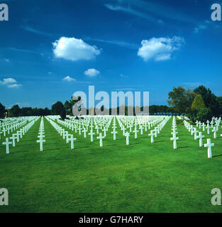 Cimetière militaire américain, Coleville-sur-Mer, Normandie, France, Europe Banque D'Images