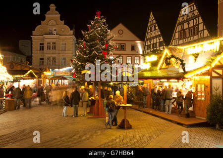 Marché de Noël sur la place Alter Markt, Unna, Ruhr, Rhénanie du Nord-Westphalie, PublicGround Banque D'Images