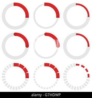 La transparence des indicateurs de progrès. Les préchargeurs, phase, l'étape d'indicateurs, mètres. Illustration de Vecteur