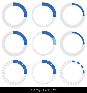 La transparence des indicateurs de progrès. Les préchargeurs, phase, l'étape d'indicateurs, mètres. Illustration de Vecteur