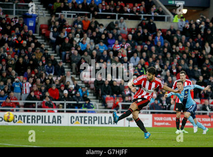 Football - Barclays Premier League - Sunderland v West Ham United - Stade de lumière.Jordi Gomez, de Sunderland, a obtenu des scores lors du match de la première ligue de Barclays au stade de Light, Sunderland. Banque D'Images