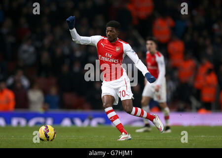 Ainsley Maitland-Niles d'Arsenal en action lors du match de la Barclays Premier League au stade Emirates, Londres. Banque D'Images