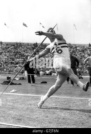 1958 - Jeux de l'Empire Javelin Banque D'Images