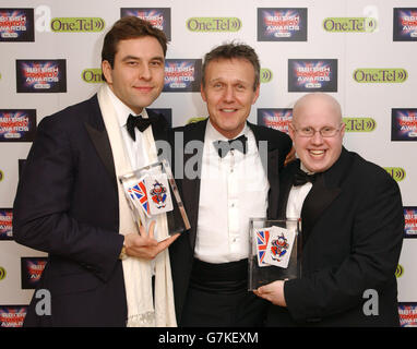 British Comedy Awards 2004 - London Television Studios.De gauche à droite : David Walliams, Anthony Head et Matt Lucas. Banque D'Images