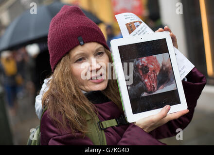 Manifestation anti-fourrure Banque D'Images