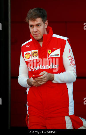 Formule 1 - 2015 tests - Aperçu - Circuito de Jerez.Sebastian Vettel de Ferrari pendant les essais d'avant-saison au circuit de Jerez à Jerez, en Espagne. Banque D'Images