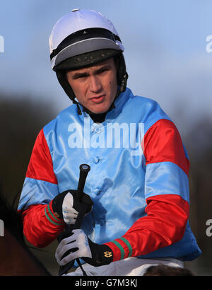 Courses hippiques - Hippodrome de Ludlow. Jockey Rhys Flint à l'hippodrome de Ludlow, Shropshire. Banque D'Images