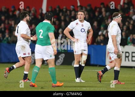 Sam Burgess d'Angleterre pendant le match international amical au Irish Independent Park, Cork. APPUYEZ SUR ASSOCIATION photo. Photo Date: Vendredi 30 janvier 2015. Voir l'histoire de PA: RUGBYU Irlande. Le crédit photo devrait se lire comme suit : Niall Carson/PA Wire. Banque D'Images