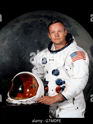 Neil Armstrong, astronaute. Portrait officiel de la NASA Neil A. Armstrong, commandant de l'Apollo 11 lunar landing et le premier homme à marcher sur la lune. Banque D'Images