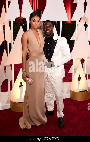 Kevin Hart et Eniko Parrish arrivent au 87e Academy Awards qui se tient au Dolby Theatre à Hollywood, Los Angeles, CA, Etats-Unis, le 22 février, 2015. Banque D'Images