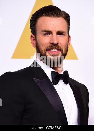 Chris Evans dans la salle de presse des 87e Academy Awards qui se sont tenus au Dolby Theatre à Hollywood, Los Angeles, CA, États-Unis, le 22 février 2015. Banque D'Images