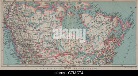 Carte générale de l'AMÉRIQUE DU NORD BRITANNIQUE. Le Canada. 1922, Baedeker Banque D'Images