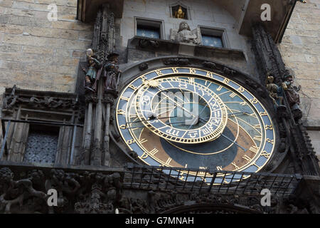 L'horloge astronomique sur la place de Prague. Banque D'Images