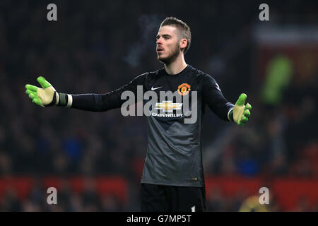 Football - Barclays Premier League - Manchester United / Burnley - Old Trafford. David de Gea, gardien de but de Manchester United Banque D'Images