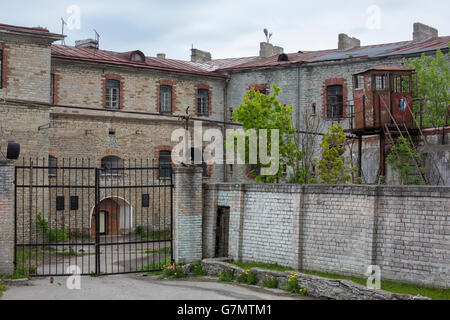 Tallinn, Estonie, porte principale de Paterei prison abandonnée à Tallinn, Estonie, pays Baltes, Europe, UNION EUROPÉENNE Banque D'Images