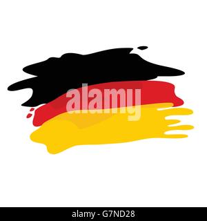 Vector pavillon de l'Allemagne. Pavillon de l'Allemagne en pseudo style aquarelle isolé sur fond blanc. Illustration de Vecteur