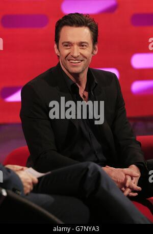 Hugh Jackman pendant le tournage du Graham Norton Show aux London Studios, dans le centre de Londres. Banque D'Images