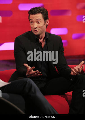 The Graham Norton Show - Londres.Hugh Jackman pendant le tournage du Graham Norton Show aux London Studios, dans le centre de Londres. Banque D'Images