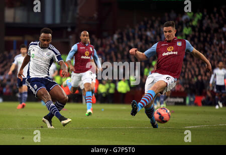 Football - FA Cup - Sixième tour - Aston Villa v West Bromwich Albion - Villa Park.West Bromwich le Saido Berahino d'Albion tire lors du sixième match de la FA Cup à Villa Park, Birmingham. Banque D'Images