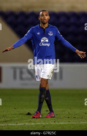 Football - Barclays U21 Premier League - Liverpool U21 / Everton U21 - Deva Stadium.Brendan Galloway, Everton Banque D'Images