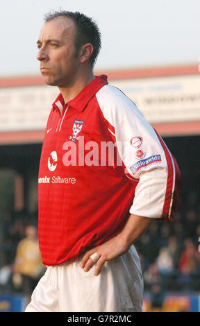 Soccer - Conférence nationale - York City / Aldershot Town - KitKat Crescent. Kevin Donovan de York. Banque D'Images