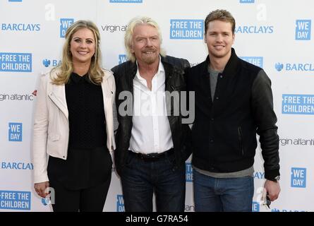 Sir Richard Branson (au centre), Holly Branson et Sam Branson (à droite) arrivent pour We Day UK à la SSE Arena, Wembley. Banque D'Images