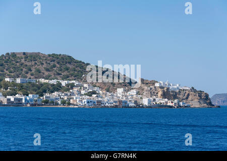 Vue sur la mer de Mandraki, Nisyros Nisyros (), du Dodécanèse, Grèce, région sud de la Mer Egée Banque D'Images