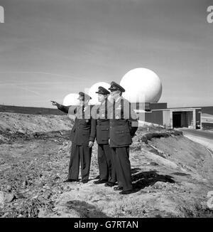 Système de détection lointaine des missiles balistiques Station - RAF - Fylingdales Moors, Yorskhire Nord Banque D'Images