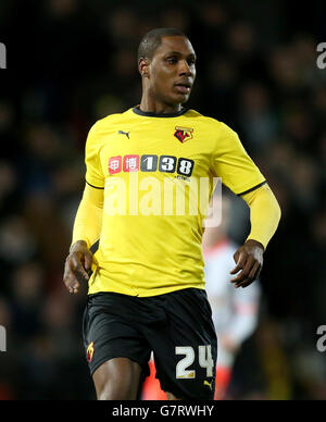 Football - championnat Sky Bet - Watford v Fulham - Vicarage Road. Odion Ighalo, Watford Banque D'Images