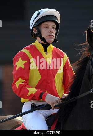 Courses hippiques - Hippodrome de Southwell. Jockey John Willey Banque D'Images