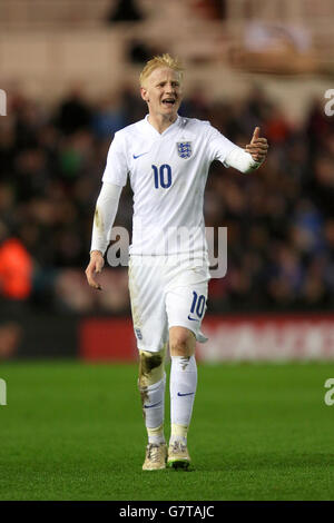 Football - moins de 21 International - Angleterre sous 21's v Allemagne sous 21's - Stade Riverside. Will Hughes, Angleterre U21. Banque D'Images