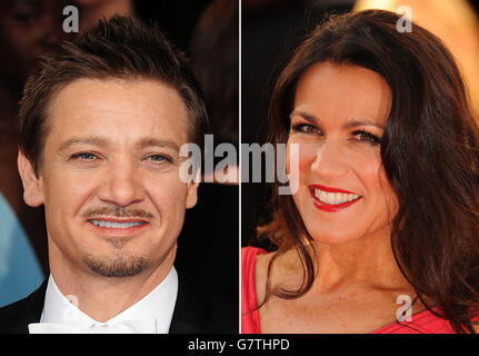 Classez les photos de la présentatrice de Good Morning Britain Susanna Reid et de la star hollywoodienne Jeremy Renner, comme Reid a admis qu'elle allait « rencontrer des problèmes » avec la star lorsqu'elle lui a dit qu'il avait l'air en très bonne forme, au cours d'une entrevue. Banque D'Images