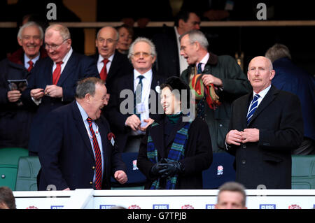 Rugby Union - 2015 RBS 6 Nations - Angleterre / Ecosse - Twickenham.Anne, la princesse royale dans les tribunes Banque D'Images