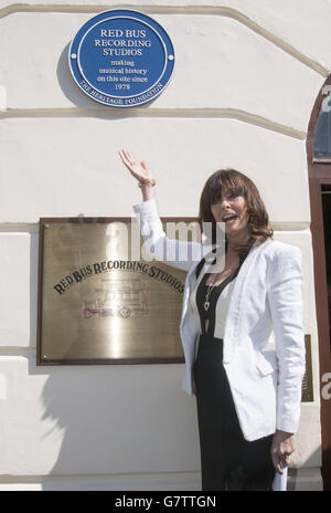 Blue Plaque pour Red Bus Studios Banque D'Images