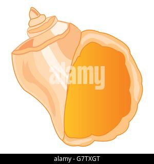 Coquillage blanc sur la mer Illustration de Vecteur