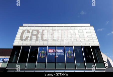 Vue générale du théâtre Crucible lors des championnats du monde de Betfred au théâtre Crucible, à Sheffield. Banque D'Images