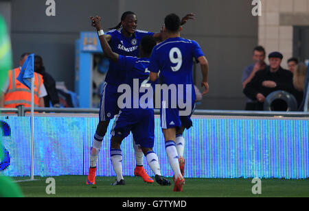 Football - FA Youth Cup - final - First Leg - Manchester City / Chelsea - City football Academy Stadium.Tammy Abraham de Chelsea célèbre le but d'ouverture contre Manchester City Banque D'Images