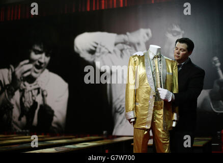 L'exposition Souvenirs d'Elvis Presley - Londres Banque D'Images